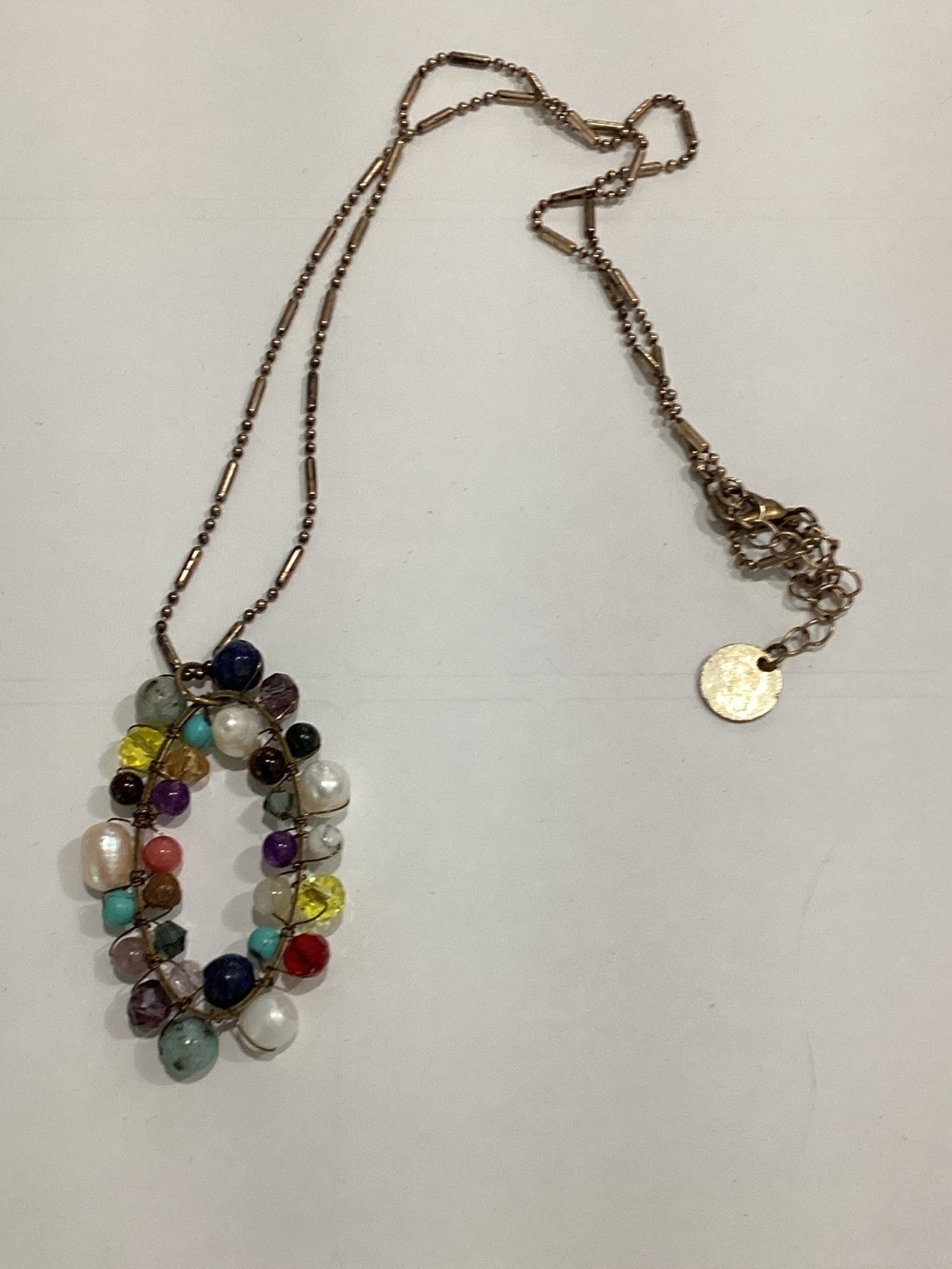 Plunder Gold-Tone Multi-Color Beaded‎ Pendant Necklace